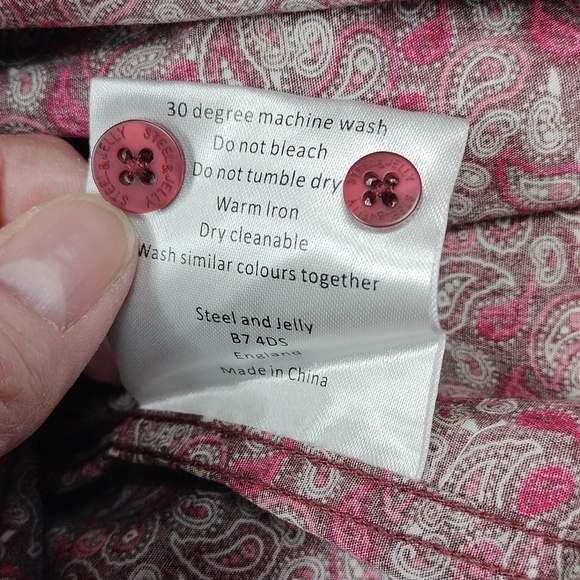 Steel & Jelly men's paisley long sleeved button down shirt size XL - Picture 13 of 13